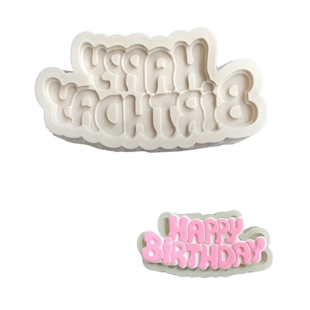 1 шт. DIY силиконовые формы с надписью на день рождения шоколадные помадные