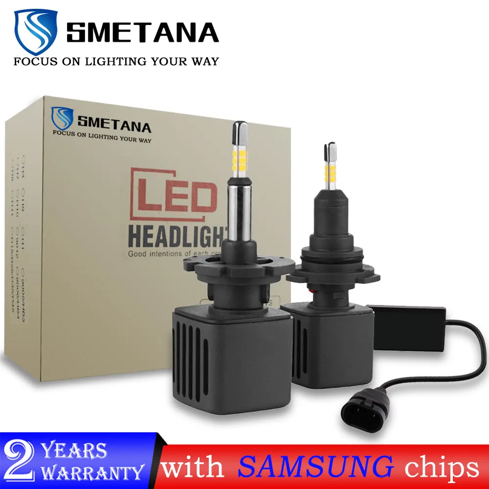 SMETANA F2 4 стороны 2 шт Мини H1 H4 H7 H8 H9 H11 D1S/D2S/D3S/D4S 9005 9006 фары лампы 6500K 11200LM автомобильные