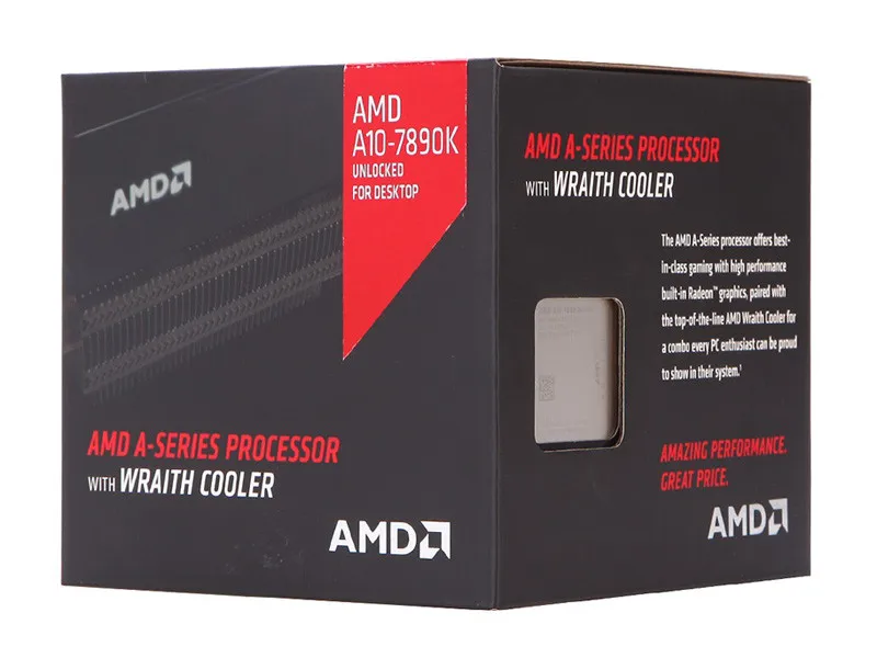 Процессор AMD A10-7890K A10 7890K Процессор четырехъядерный 4,1 ГГц 95 Вт 2 Мб разъем FM2+ кэш Настольный в штучной упаковке с процессором кулер вентилятор