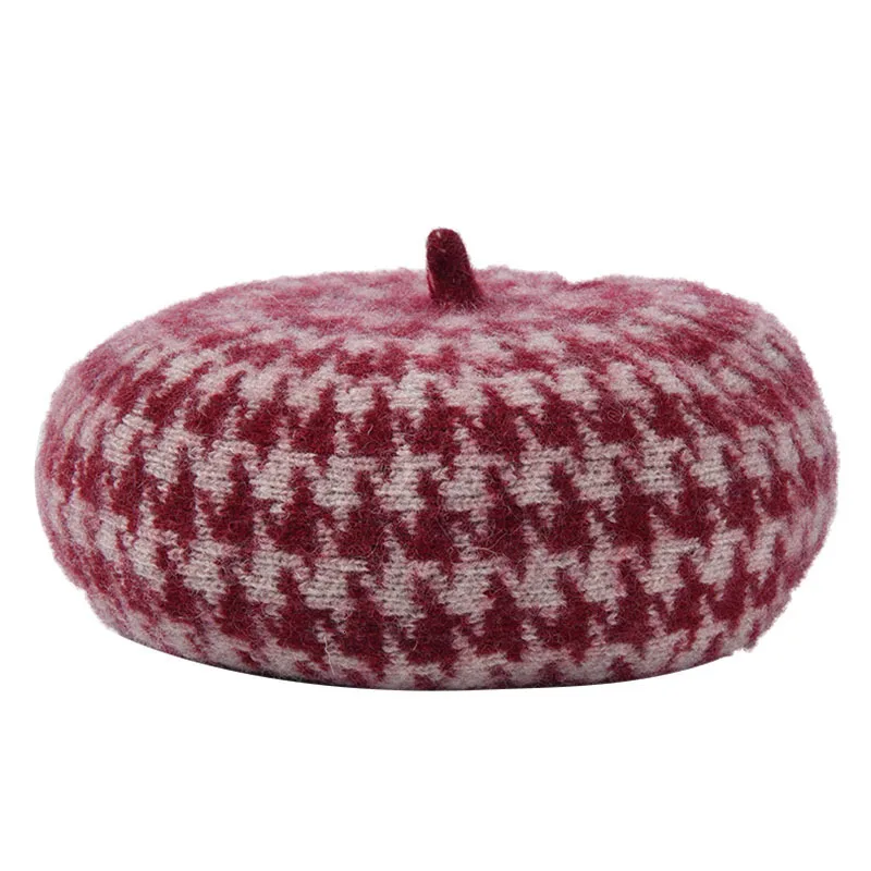 Модная шляпа для Зима 100% шерсть Женские береты женский вязаный хлопок и шляпы