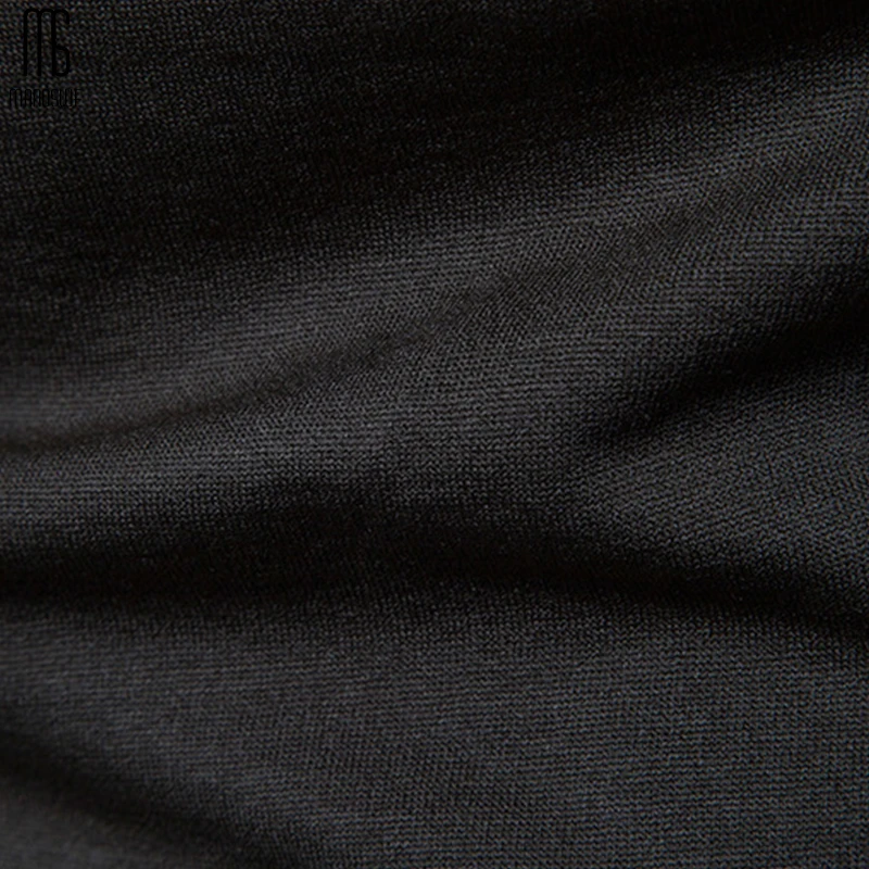 Manoswe Мужская теплая облегающая блузка с длинным рукавом Однотонный свитер