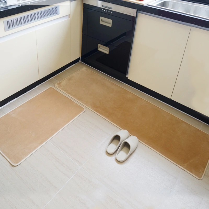 flannel tpr bottom kitchen mat carpets set solid color entrance doormat bathroom long size rug kitchen living room bedroom mats free global shipping