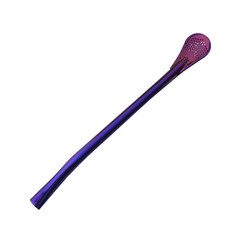 

Dual-purpose Straw Spoon Coffee Drinking Straws Mixing Spoon Filter Residue Juice Flower Tea Spoon Stainless Steel