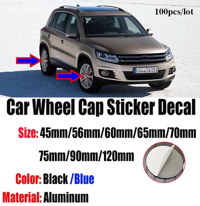 

Car Sticker Decal Label Covers For B6 B7 CC Golf MK5 MK6 Tiguan 100pcs Black/blue 45mm/56mm/60mm/65mm/70mm/75mm//90mm/120mmm