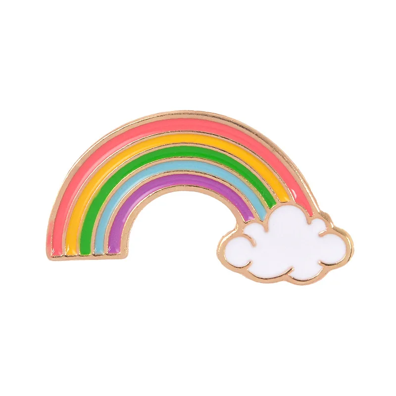 

Rainbow Clouds Enamel Pin Custom Dark White Brooches Bag Clothes Lapel Pin Badge Weather Jewelry Gift for Kids Girls