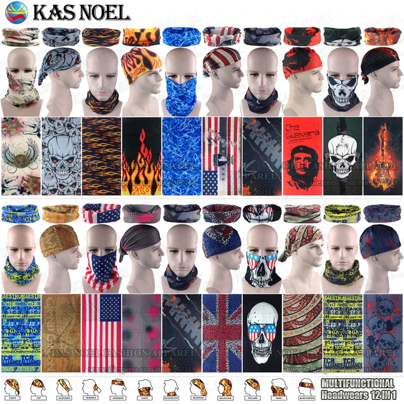 

Flames Skull Magic Seamless Bandana Outdoor Multifunctional Headwear Motorcycle Tube Scarf Headgear Riding Skull Face Shield