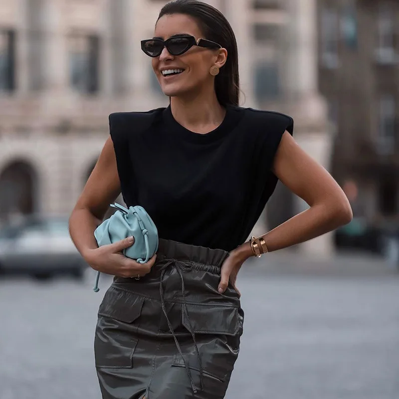 Женская футболка без рукавов topluk элегантная свободная тонкая базовая одежда