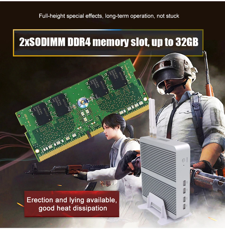 Eglobal Мини компьютер без вентиляторов i7 8550U/7560U i5 8250U/7260U 2* DDR4 Msata+ M.2 SSD микро ПК Win10 Pro Скелет аудиовидеоцентра Nuc VGA HDMI