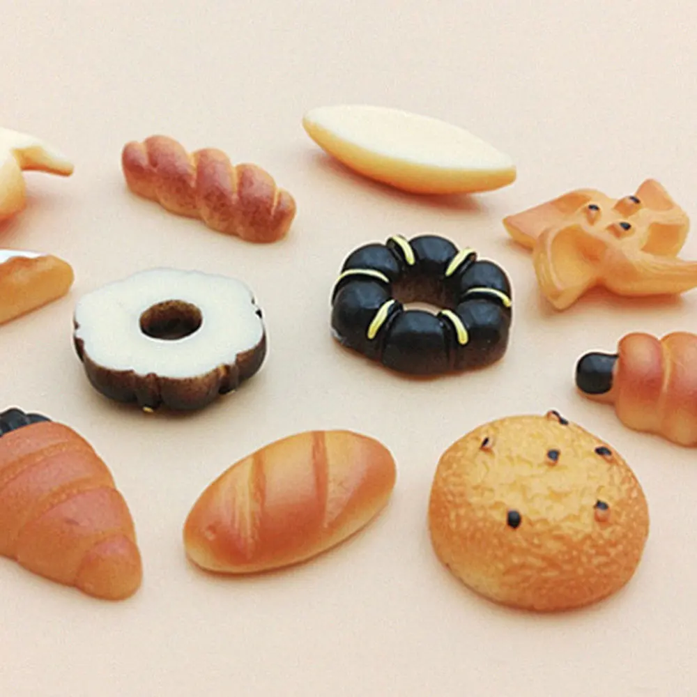50pcs Fake Bread Food Plaything Resin Accessories Children DIY Material Earring Charm (Chocolate Bread) | Игрушки и хобби