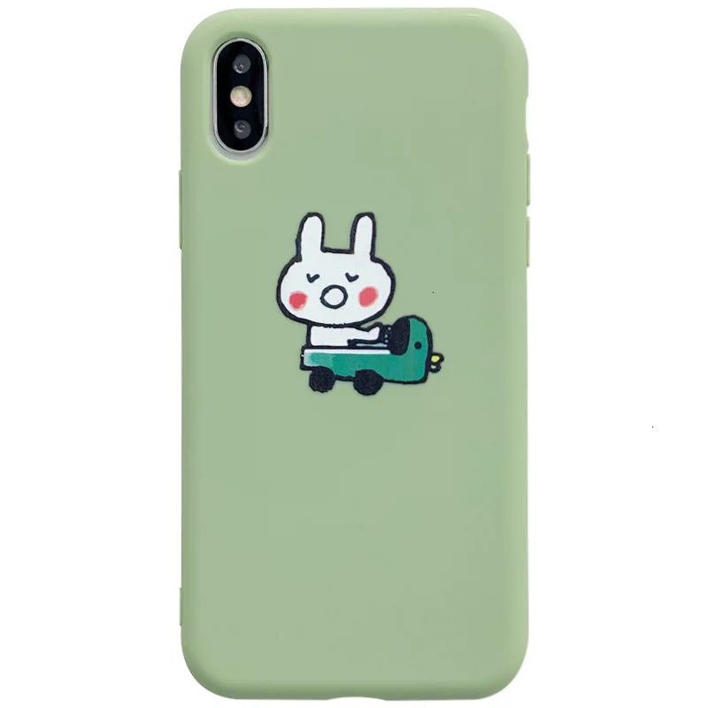 Cute fresh rabbit milk tea phone case for iPhone11 X XS XR XSMax 8 7 6 6S PluS soft shell silicone drop protection cover |