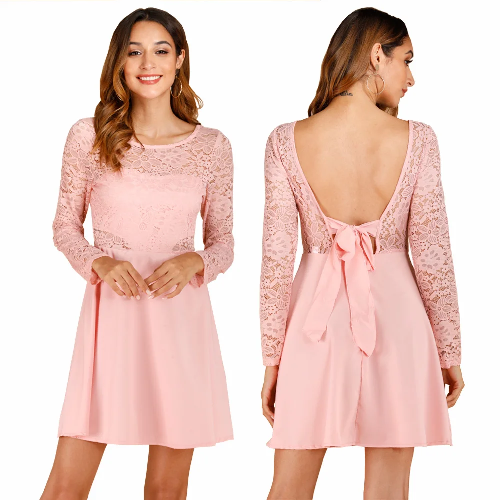 Joineles сексуальное кружевное женское вечернее платье с открытой спиной элегантное