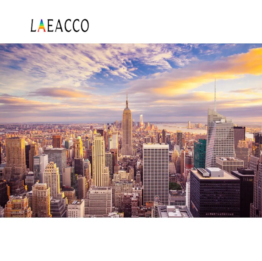 Фоны для фотографии Laeacco City Buildings Scenic Sky Clouds натуральные фоны фотографий