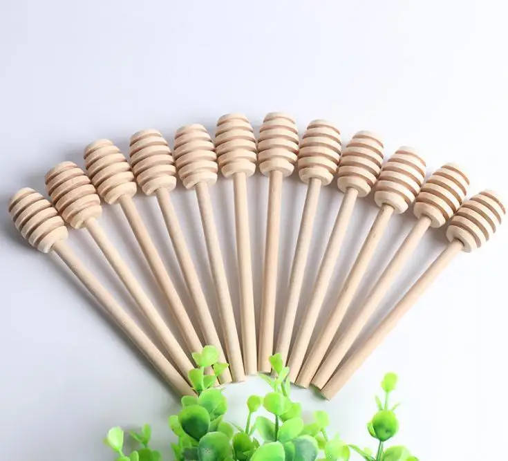 

2000 Pcs 15 X2.4cm Wooden Honey Dipper Wooden Stick Spoons Dip Drizzler Server Welcome Customize Wholesale