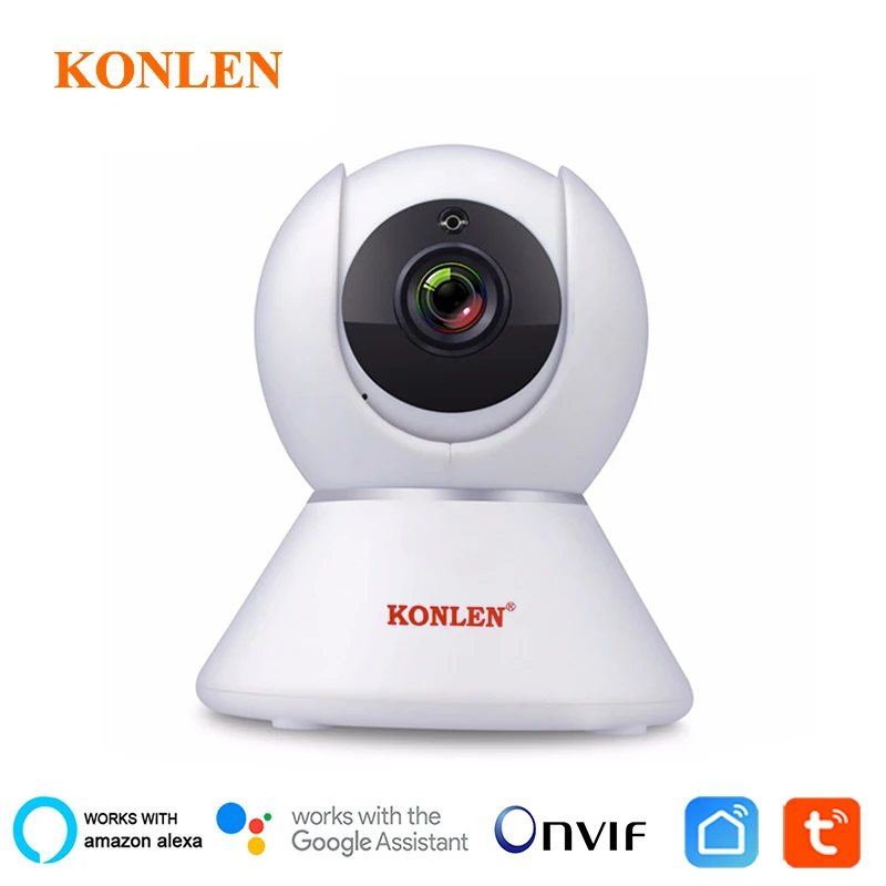 Ip-камера KONLEN Tuya, wifi, смарт-приложение, 1080 P, HD CCTV, Onvif, ночное беспроводное охранное видеонаблюдение, Google Home Alexa, совместимо