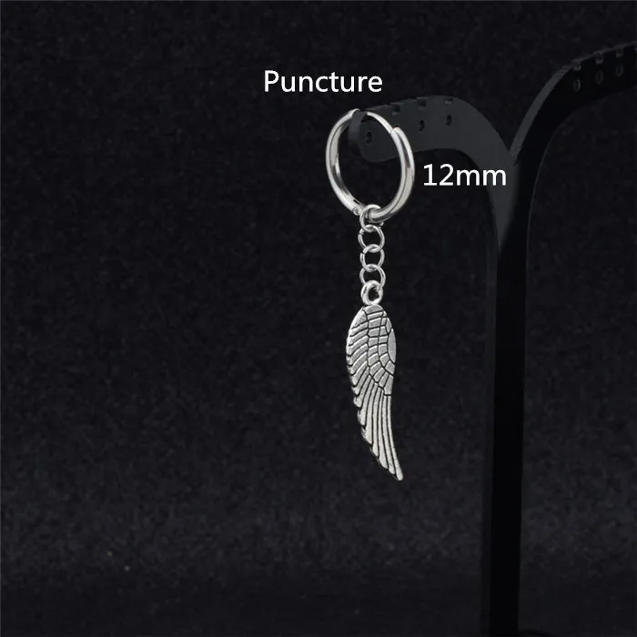 Ear hole 1 pair Серьги уха Для мужчин s перо из нержавеющей стали, ребята, аксессуар, хипстер, стиля гранж, панк, прилив пули серьги Для мужчин - Окраска металла: Ear hole 1 pair