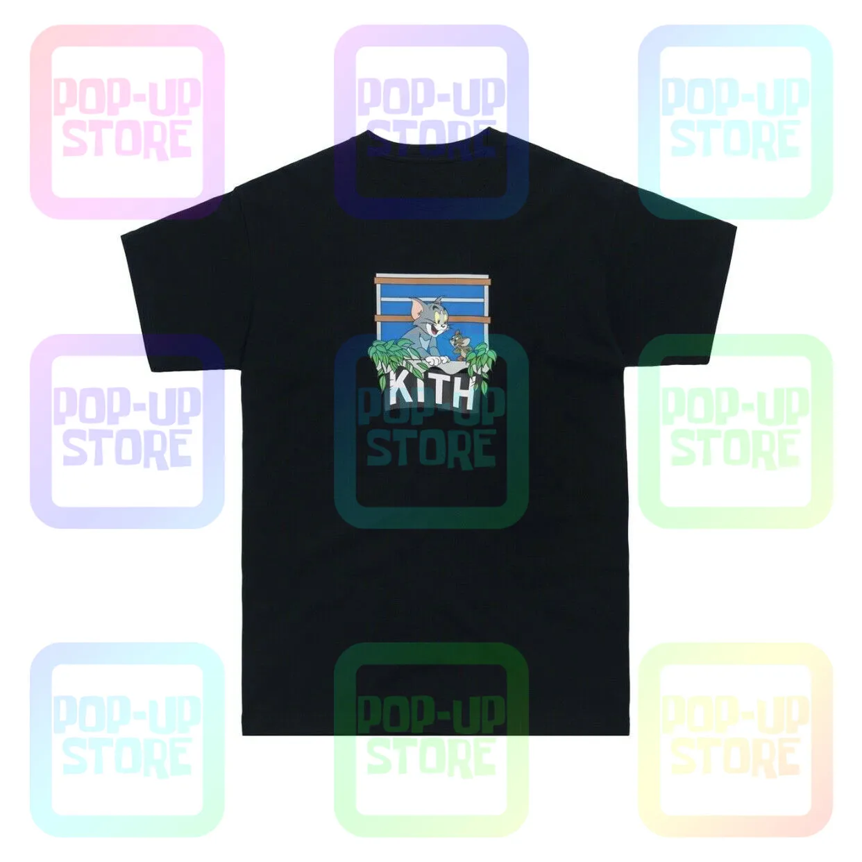 Kith X Джерри болтаются футболка 19Ss совместных имя напечатано унисекс Размеры S