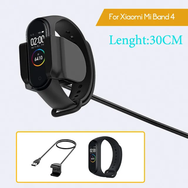 For Mi Band 4 30CM Для Xiaomi mi Band 3 зарядное устройство mi band 4 зарядный кабель портативная док-станция для передачи данных зарядный кабель для Xiaomi mi Band 4 3 USB шнур - Цвет: For Mi Band 4 30CM