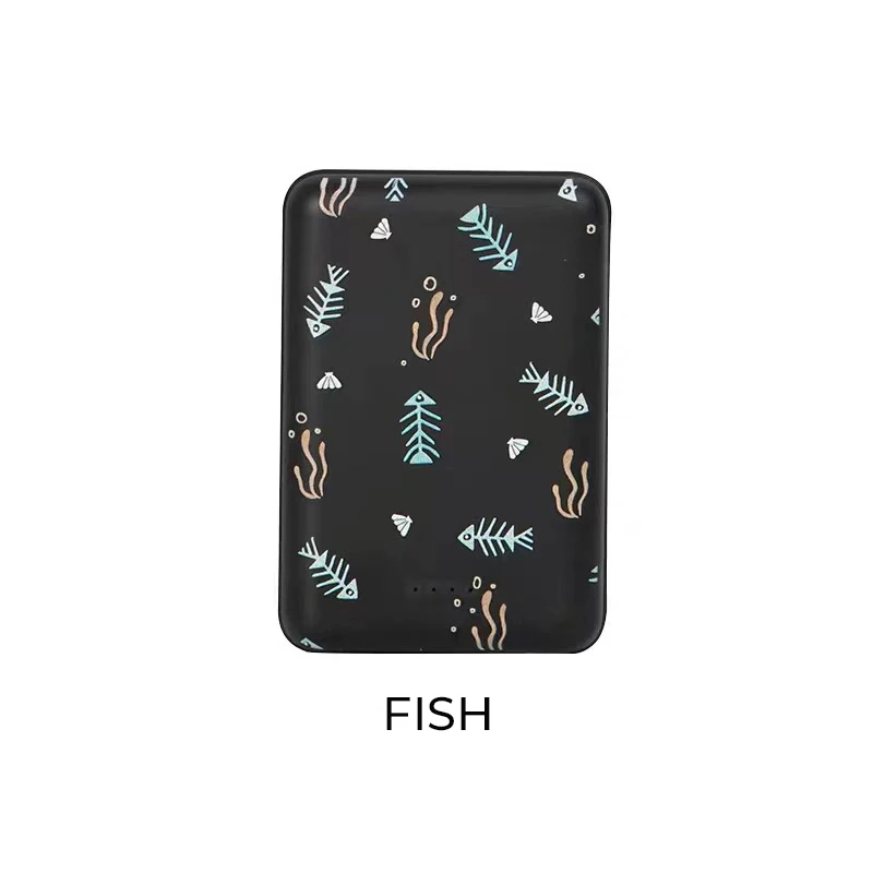 Fish Maoxin повербанк внешний аккумулятор 10000mAh за xiaomi Android iPhone samsung портативная зарядка обожаемый павербанк мощный powerbank повер банк эмоджи мини с USB-кабелем - Цвет: Fish