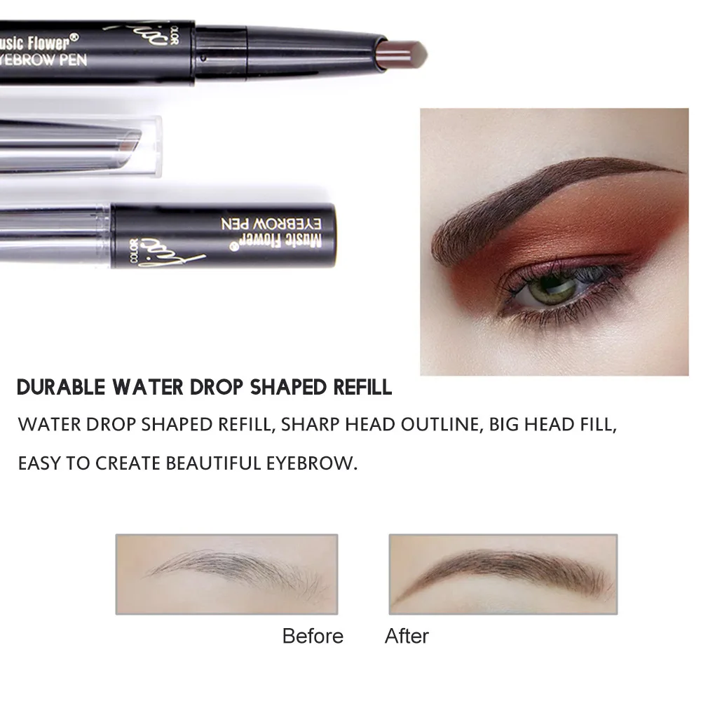 Косметика для макияжа глаз от бренда Music Flower 4 цвета шелковая ручка бровей