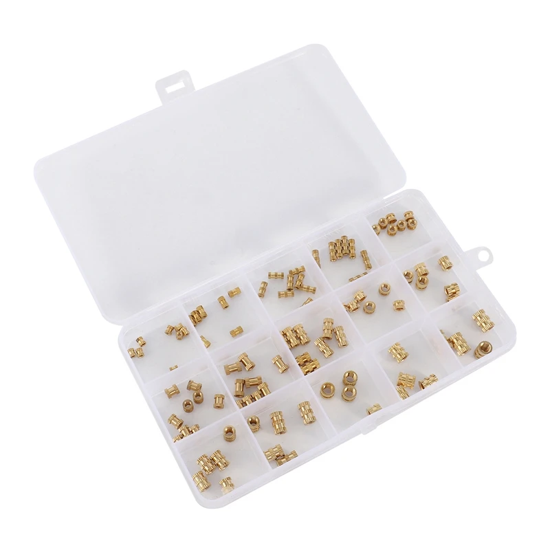 

M2 M3 M4 M5 накатанная внутренняя резьба латунная Резьбовая вставка Встраиваемая гайка для 3D печати резьбовой нагревательный набор вставки