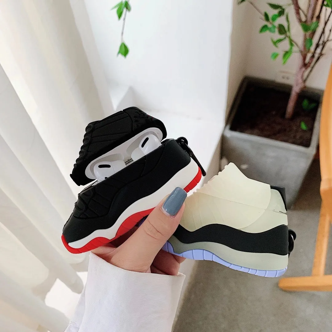 

Super luxury sports Basketball shoes Earphone Case For AirPods 1 2 3 Soft silicon Wireless Bluetooth Headphones Luminous box