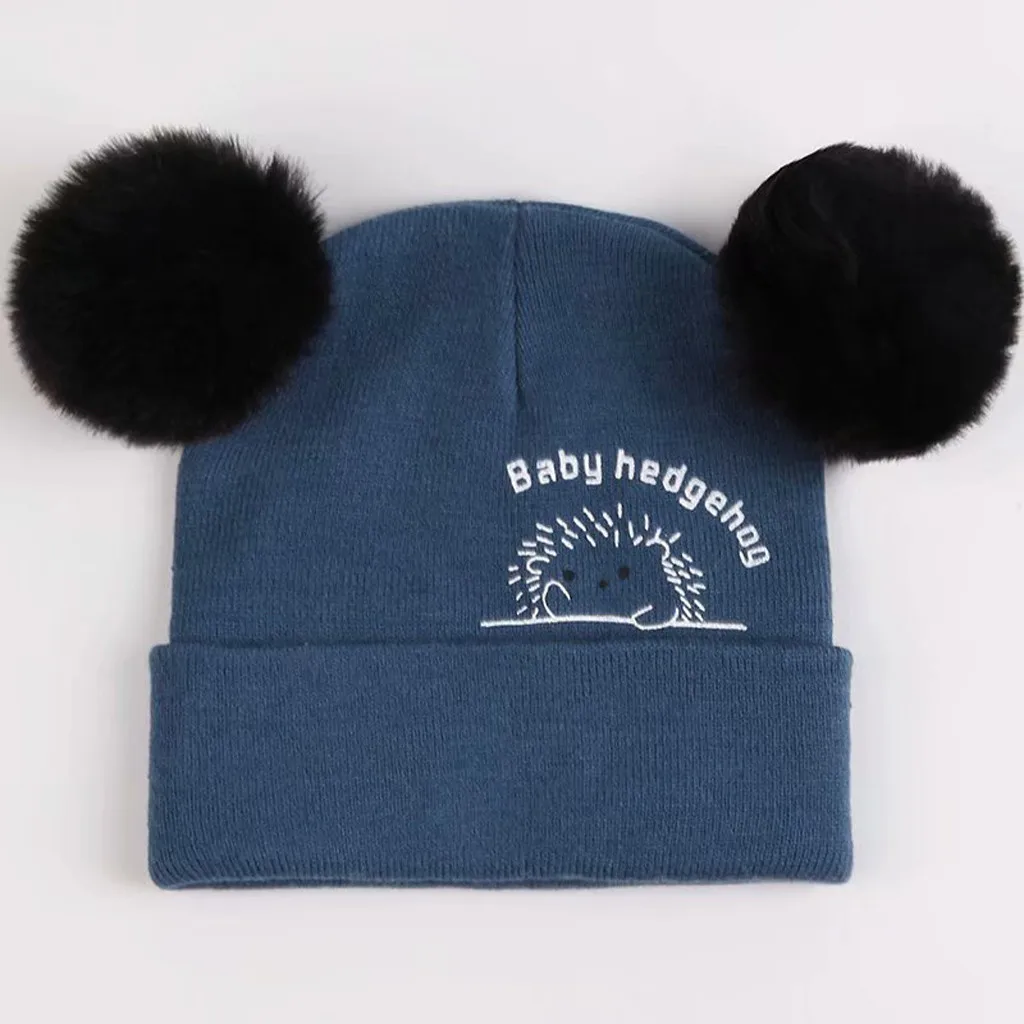 Новинка 2019 теплая вязаная шапка с помпоном и пушистыми помпонами для