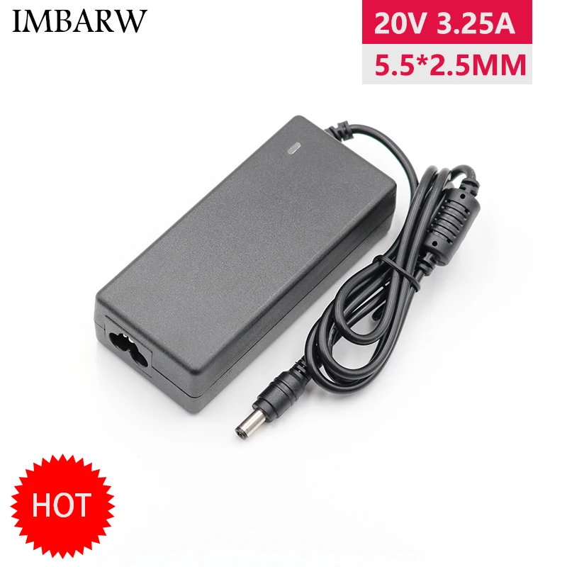 

AC Power Adapter Laptop Charger 20V 3.25A 5.5*2.5mm For thinkpad B470 B570e B570 G570 G470 Z500 G770 V570 Z400 P500 P500
