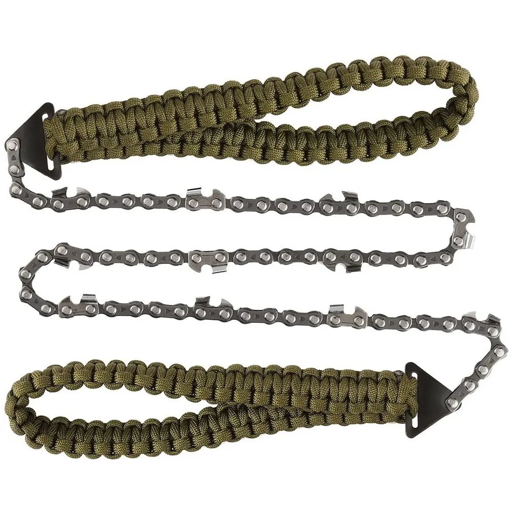 

Pocket Chainsaw Folding Chain Hand Saw Paracord Handle Foldable Outdoor Tool 3/8 Thin Tooth 34 Section 11 Saw Tooth Camping