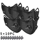 5 шт., дышащая Спортивная маска для лица с 10 фильтрами с активированным углем PM 2,5