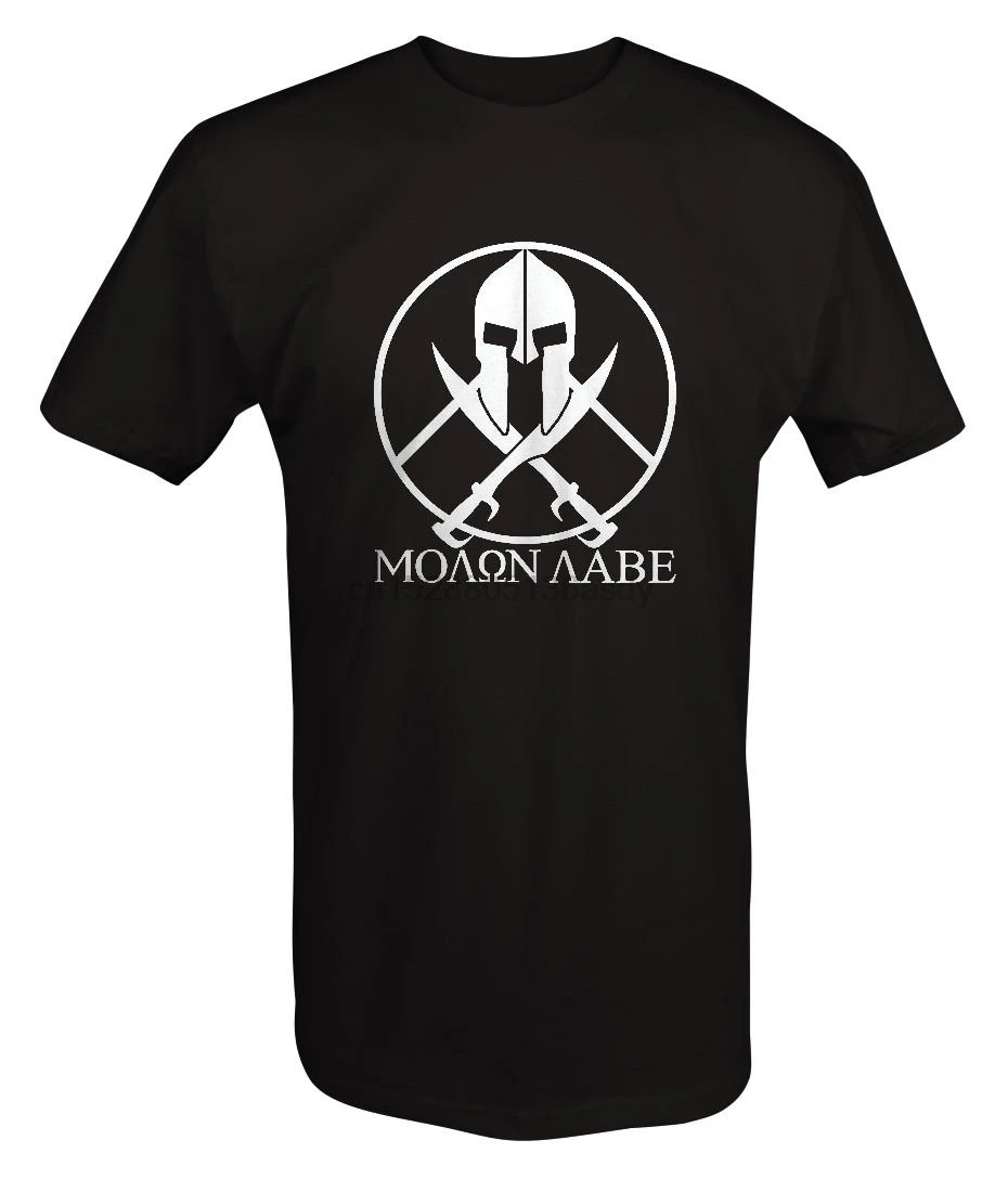 2019 модная популярная футболка Molon Labe Спартанский шлем мечи печать пистолет права