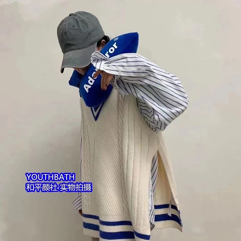 Женский жилет зимняя куртка в полоску с треугольным вырезом адербометным швом