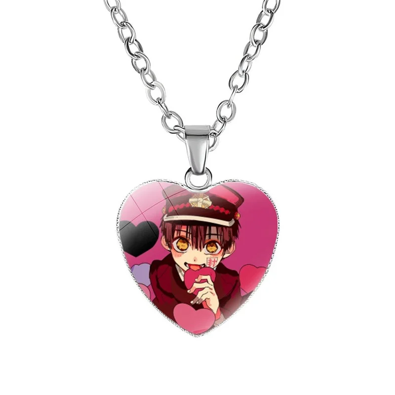 

Japanese Anime Toilet Bound Hanako Kun Cosplay Cartoon Figure Necklace Yugi Amane Glass Heart Pendant Chain Necklaces Jewelry