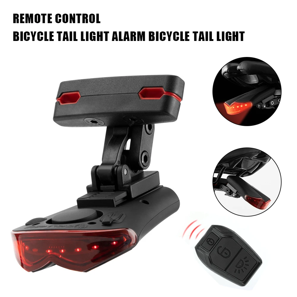 

Bike Alarm Tail Light Anti Theft Bicycle Alarm Taillight with Remote Rechargeable Waterproof Bike Lights Cycling Accessories