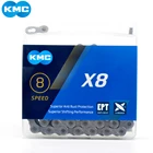 Цепь переключения передач KMC X8EPT для горного велосипеда, антикоррозийная, 8 скоростей, 116L, с быстроразъемным звеньем, для Shimano SRAM, без звеньев