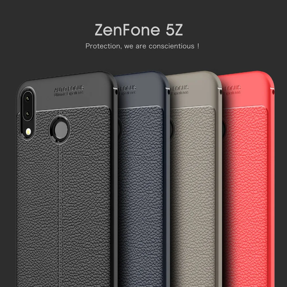 

For Asus ZE620KL Case Hybrid Armor Leather Skin Soft TPU Case for Asus ZenFone 5z ZS620KL/Zenfone 5 2018 ZE620KL ASUS_X00QD