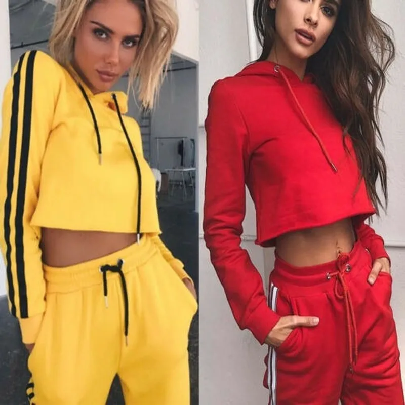 

Womens Gym Pants Sportswear Hoodie Sweatshirts Tops Fitness Tracksuit Outfits