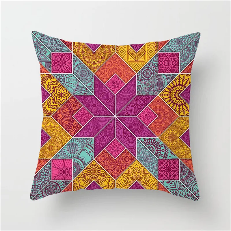 

Fuwatacchi Multi-color Mandala Cushion Cover Floral Soft Throw Pillow Cover Decorative Sofa Pillow Case Pillowcase
