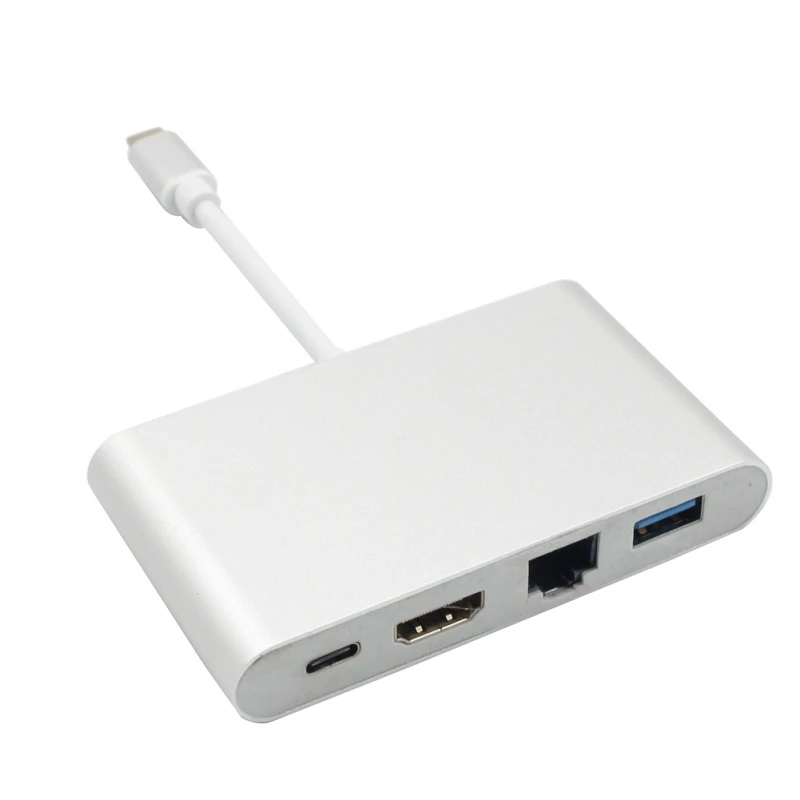 Usb type-C к HDMI 4K + Gigabit Ethernet (порт RJ45) USB зарядное устройство OTG 3 0 концентратор 1 адаптер