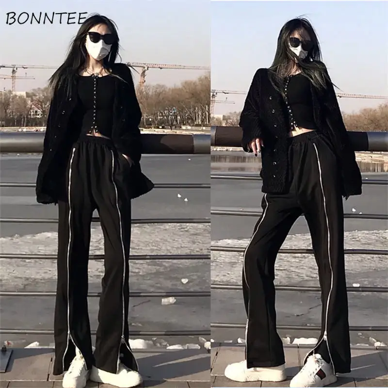 Женские широкие брюки BONNTEE из полиэстера для тренировок