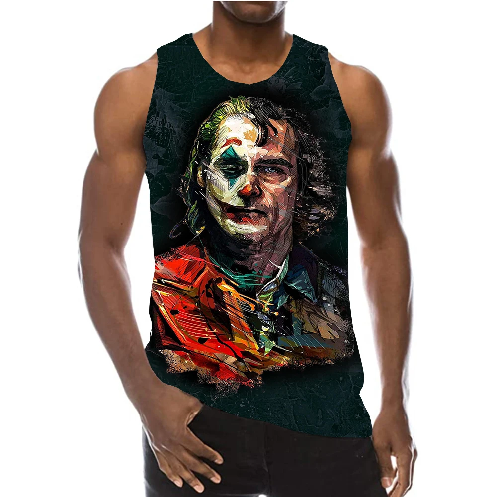

UNEY Clown Tank Tops For Men Summer Joker Face Male Graphic US Size 3D Print Sleeveless Vest Sport Funny Tops 2020 New
