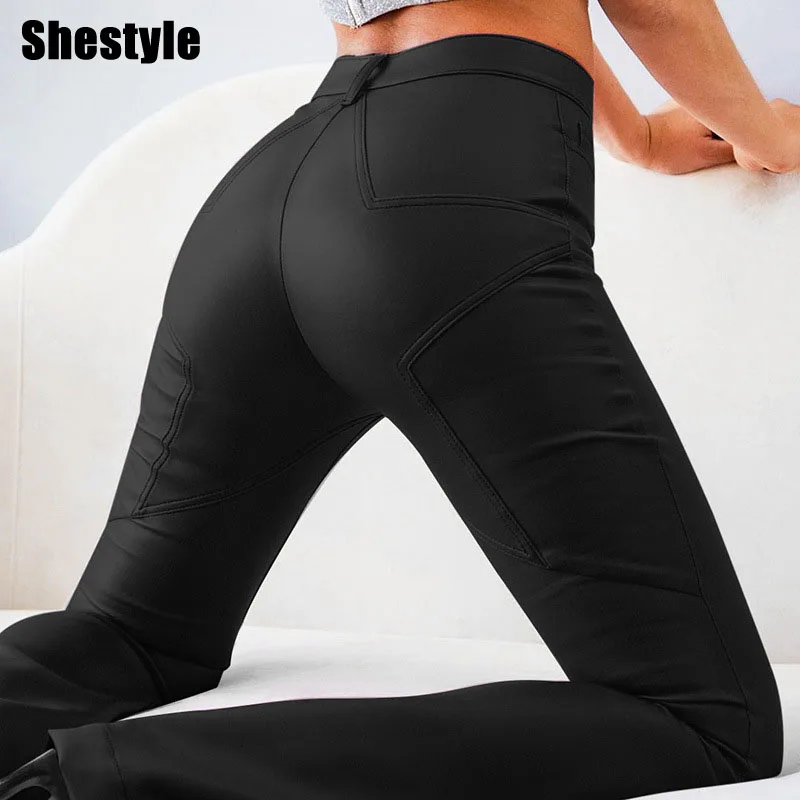 

Shestyle Start Hip Pants Women Summer Solid Casual Solid Flare High Waist Patch Work White Fashion Vintage Outfits Trousers