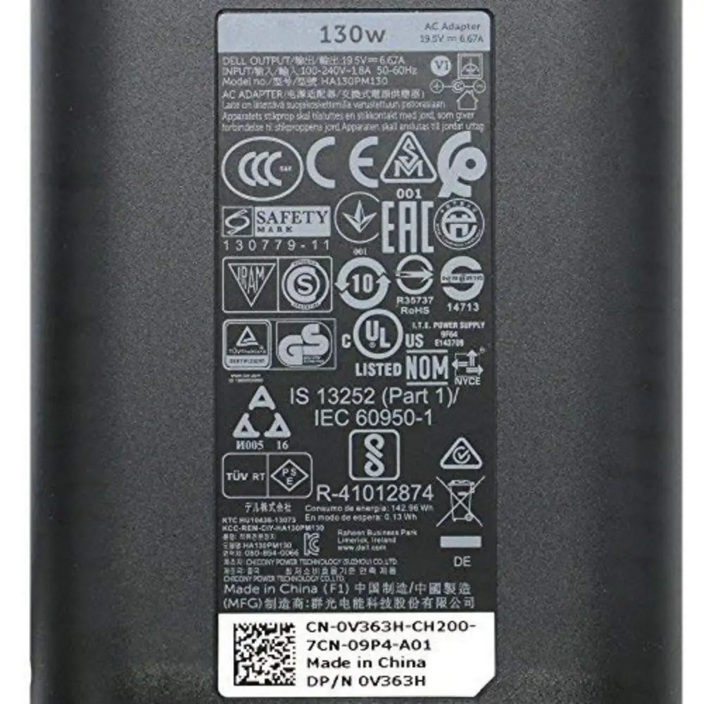 Новое зарядное устройство переменного тока Huiyuan подходит для dell XPS15 9530 9550 9560 9570