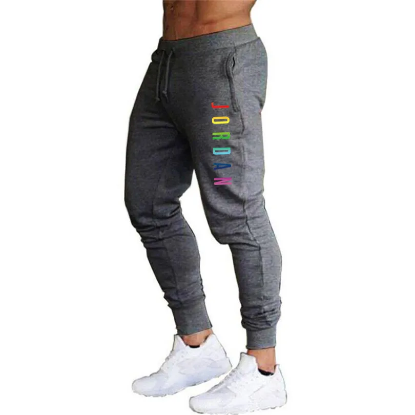

2020 Casual Pants Men Joggers Sweatpants Solid Color Trousers Fitness Sportswear Jogger Track Pant Plus Size S-2XL Summer Spring