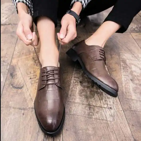 

Новинка лета 2021, мужские туфли из искусственной кожи на одной ноге, модная повседневная декоративная обувь в британском стиле с острым носк...