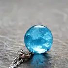 Ожерелье-цепочка с подвеской в виде голубого неба и белого облака