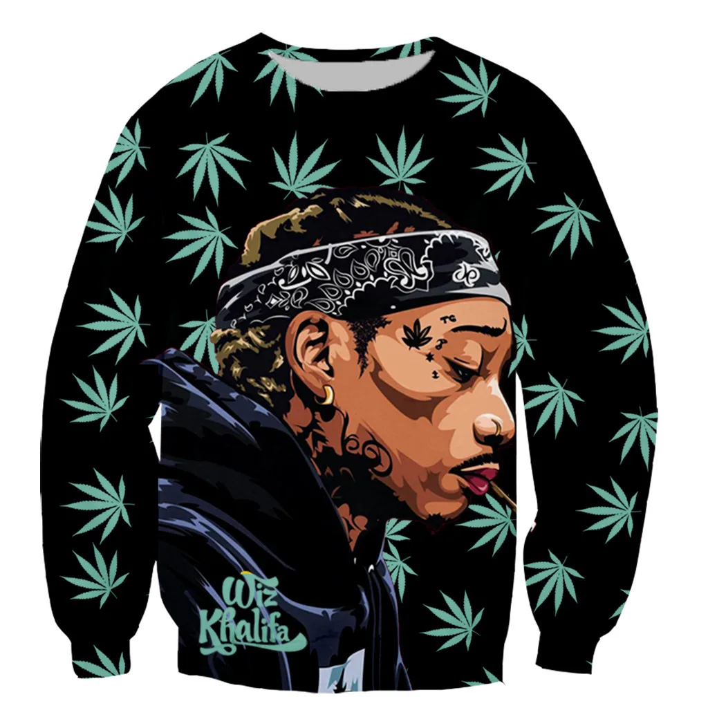 Новое поступление популярная футболка в стиле хип-хоп с 3d принтом Wiz Khalifa для