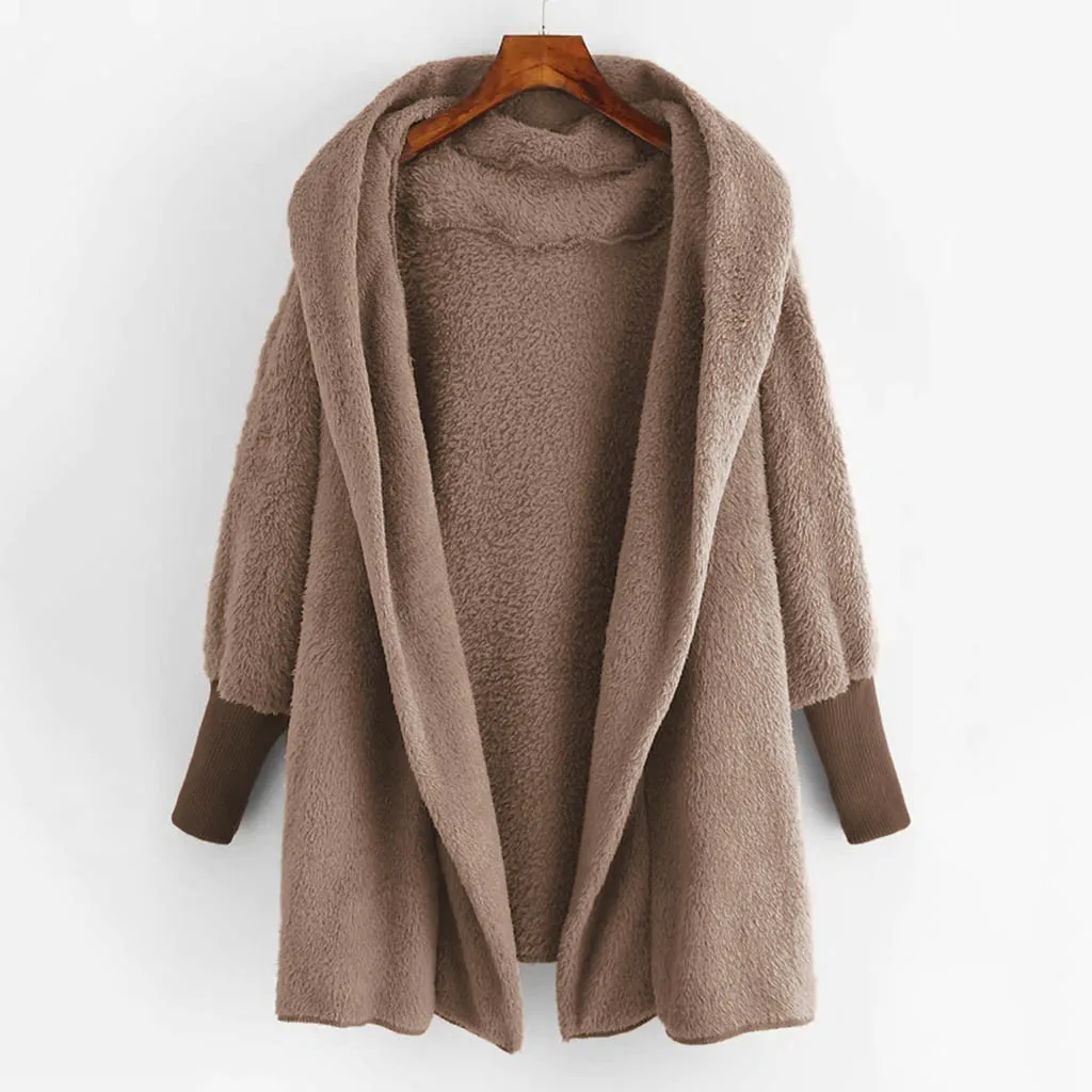 Женское плюшевое пальто Womail большого размера зимняя теплая верхняя одежда