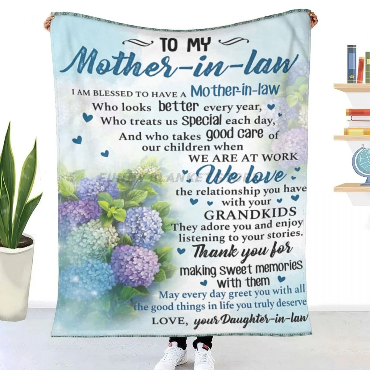 

SWEET MEMORIES ; BEST GIFT FOR MOTHER-IN-LAW Sherpa Blankets Ultra Soft Flannel Fleece Throw Blankets for Couch Sofa Bed