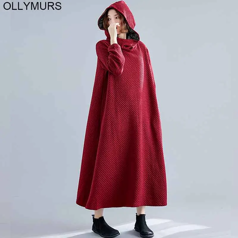 Большие размеры 2019 новое зимнее женское платье Vestidos хлопок утолщаются женские