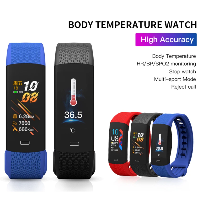 

SmartWatch 2020 Smart Watch Mi Band AI Body Temperature Meter ECG+PPG GPS Multi Sport Activity Tracker Fitness Armband Bracelet